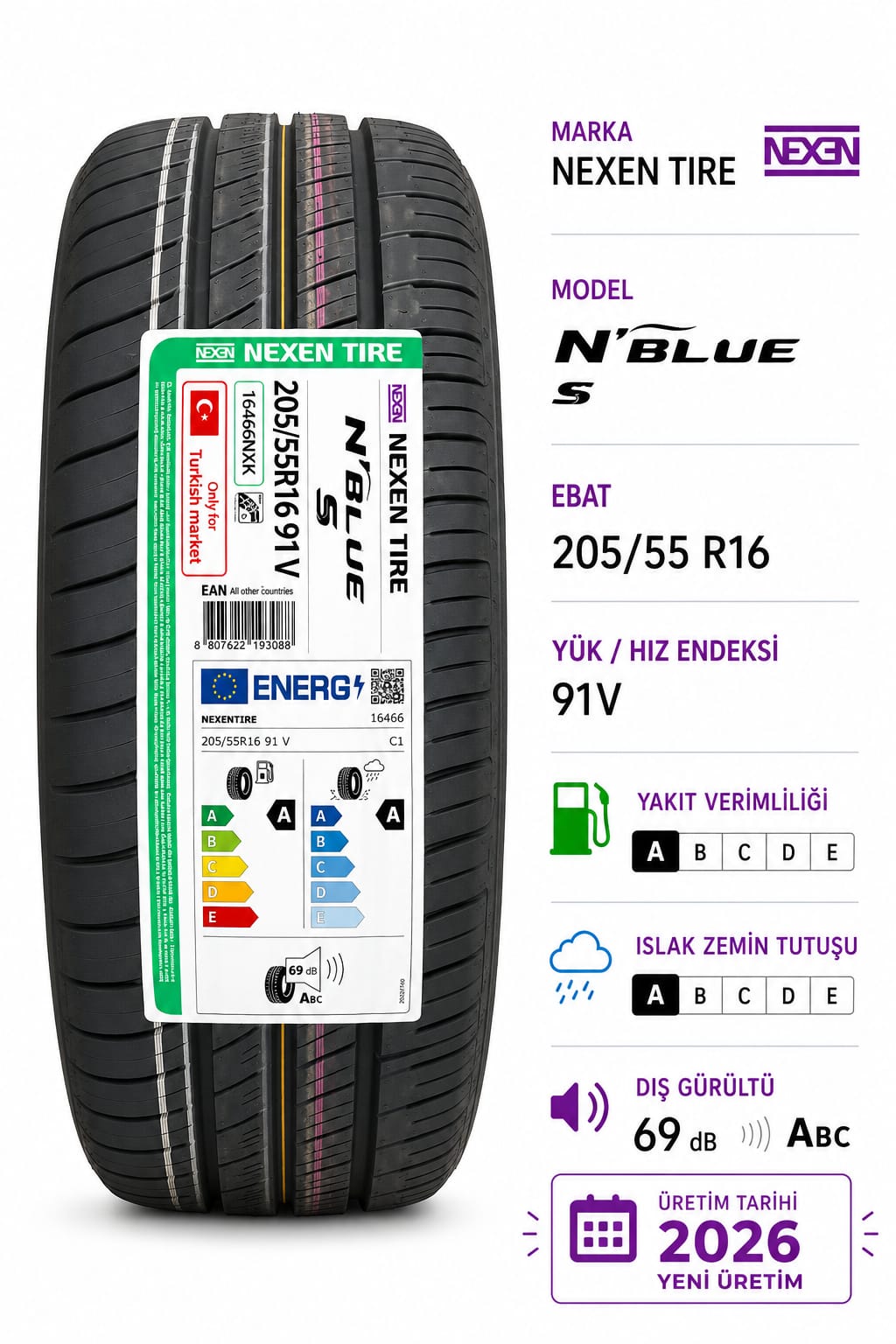 205/55 R16 91V N BLUE S NEXEN
