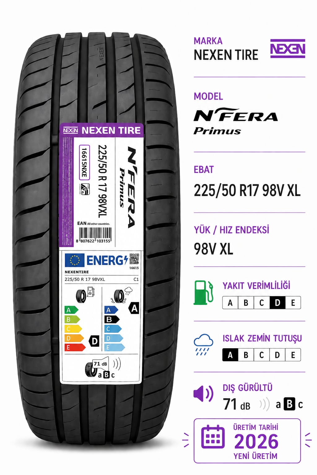225/50R17 98V N FERA SPORT NEXEN