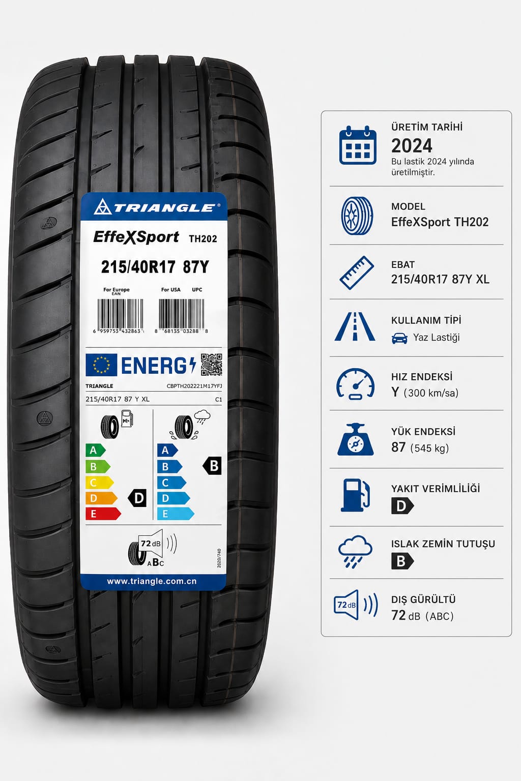 215/40 R17 87Y EFFEXSPORT TH202 TRIANGLE
