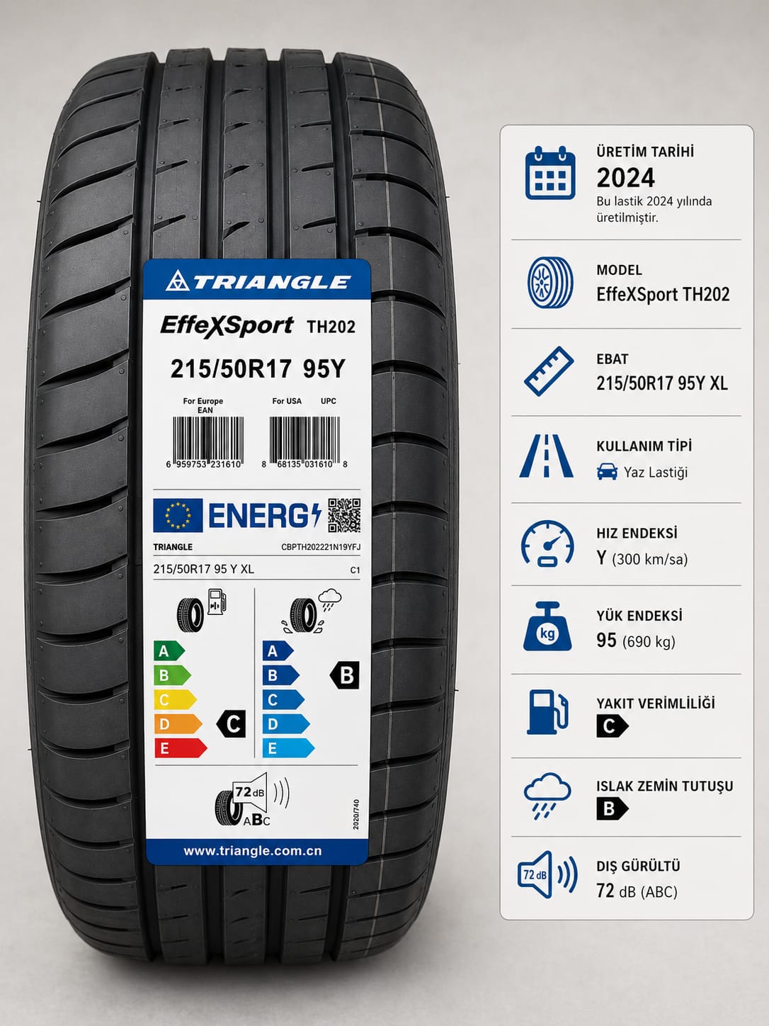 215/50 R17 95Y EFFEXSPORT TH202 TRIANGLE